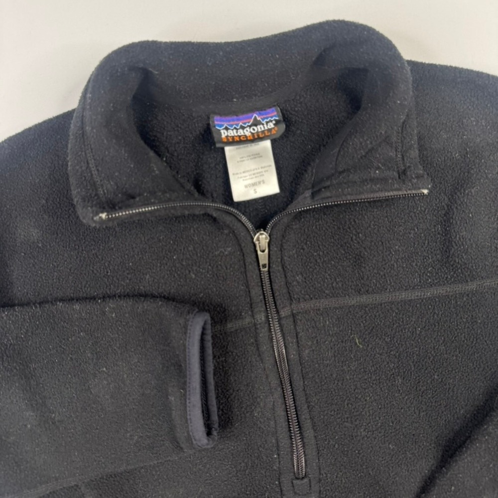 Patagonia Synchilla Fleece Pullover Womens Small Black Quarter‎ Zip Vintage